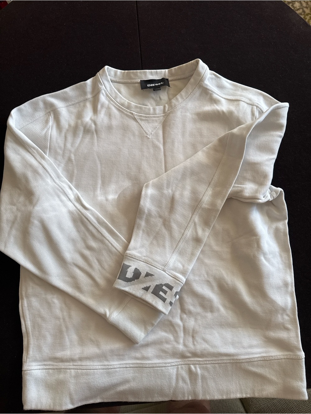 Diesel White Crewneck Sweatshirt with Logo Cuff
XL